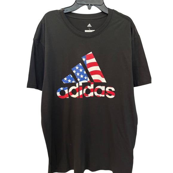 adidas Other - Adidas Golf USA Flag Graphic T-Shirt Mens Large Black Short Sleeve Tee NWT